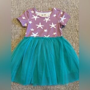 Starfish Print Dress with Teal Tulle Skirt
